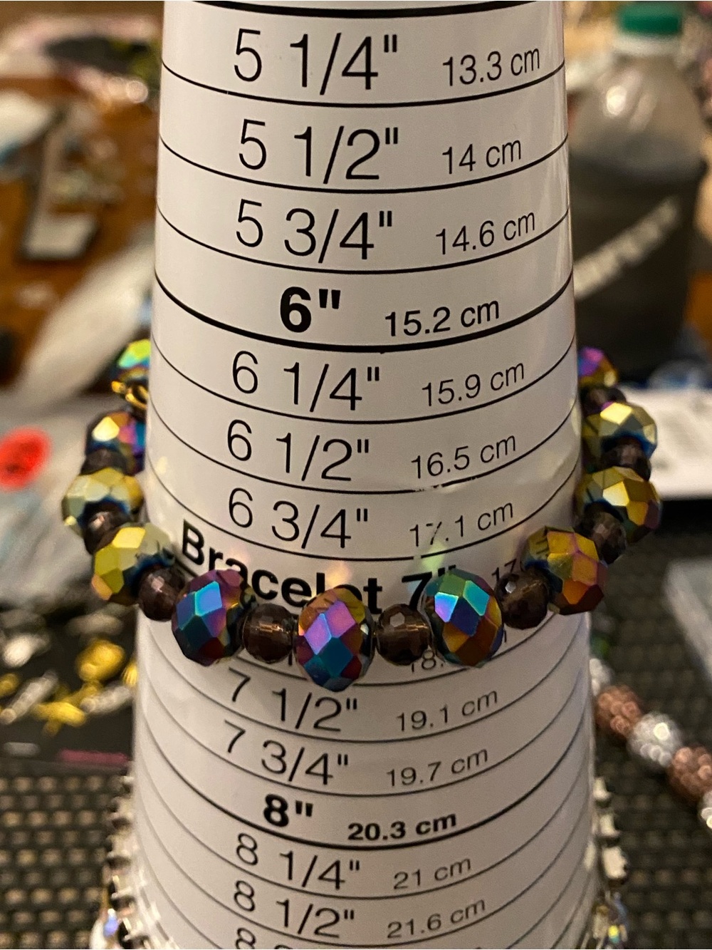 Multi-Color (Oil Slick) Faceted Beaded Wrap Bracelet - Picture 5 of 5